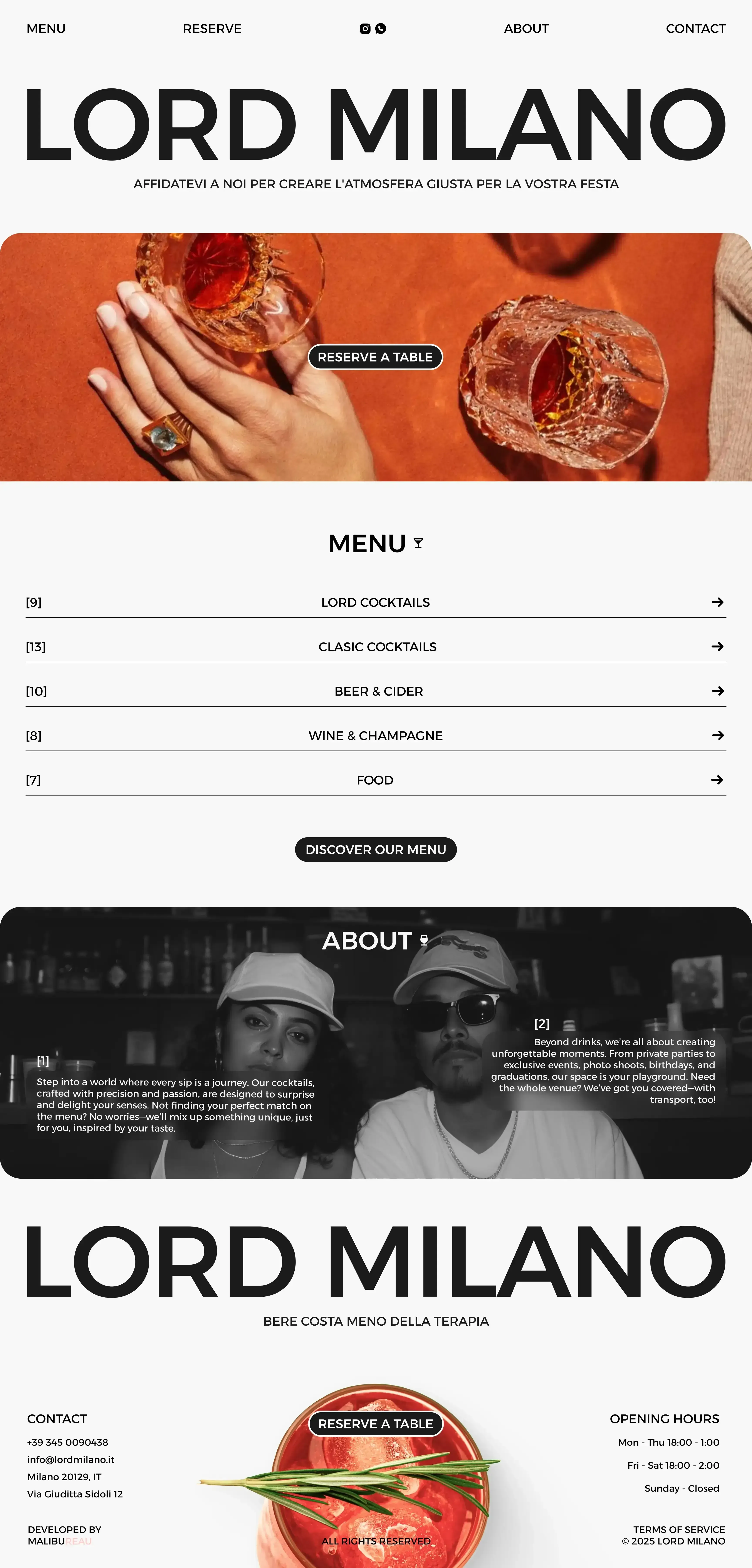 Lord Milano desktop mockup