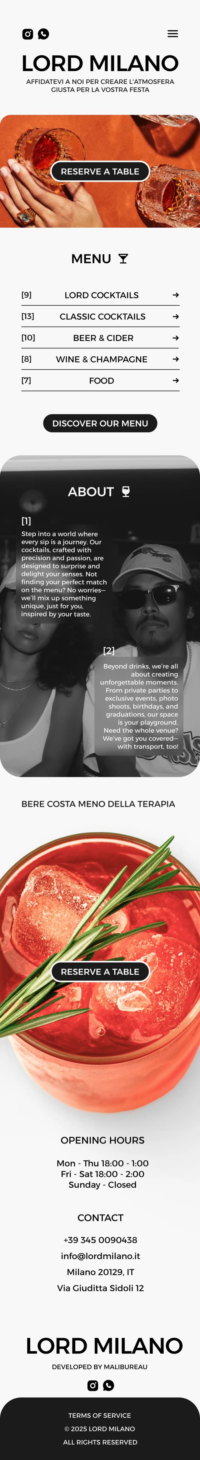 Lord Milano mobile mockup